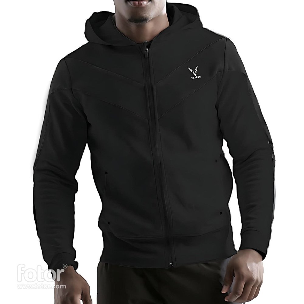 Vaiden Polarix Hooded Slim Fill Zip Sweater Jacket